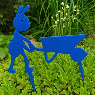 Fourmi de Jardin avec Brouette – Silhouette décorative à planter